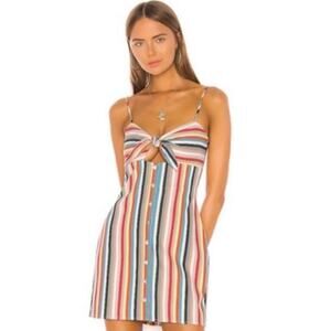 Shaycation x REVOLVE Striped Tie Front Mini Dress (Small)